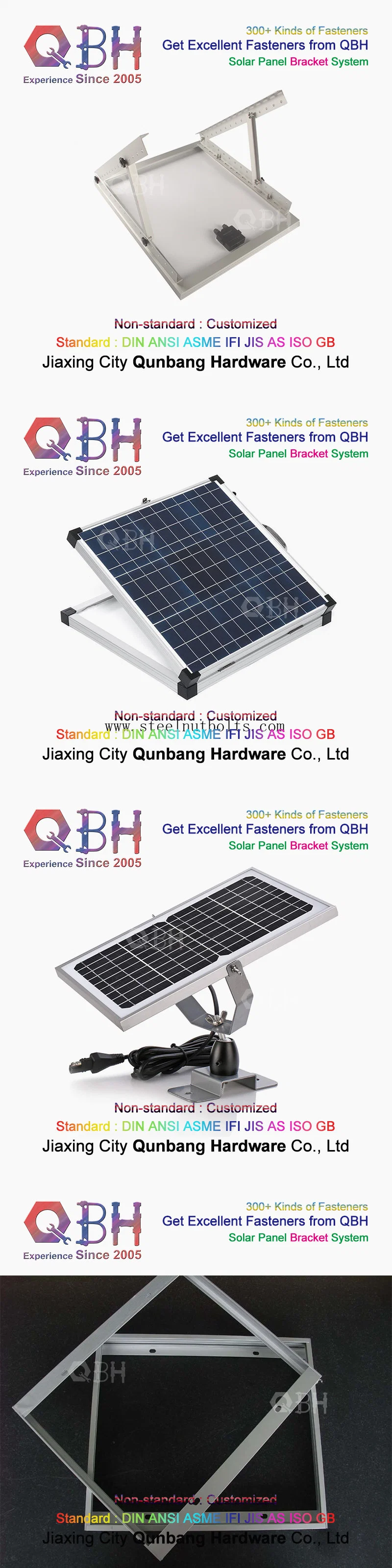 Qbh Solar System Tracking Bracket/Pergola Bracket/Column Bracket/Pile-Ground Bracket/Ground Bracket/BIPV/Roof Ballast Bracket/Roof Angle Bracket/Roof Bracket